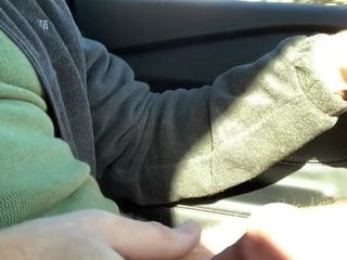 Stroking while driving with precum