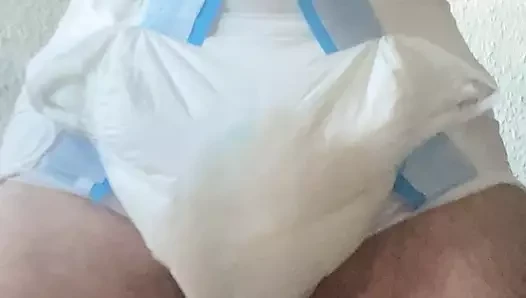 Diaper boy is peeing