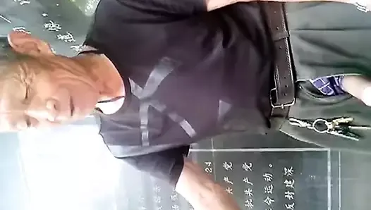 Chinese grandfather takes the sperm in his mouth