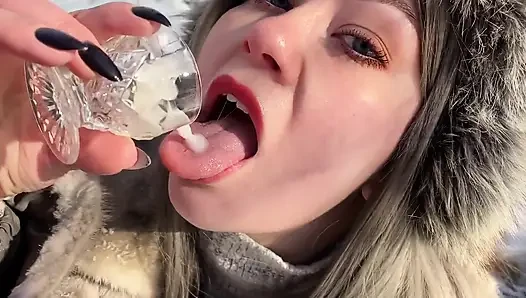 Vilu Vidish Is Sucking Dick in the Winter Forest
