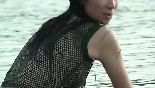 Two adorable girls outdoor sensuality