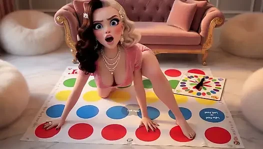 Rich girl crystal luder ein, Twister zu spielen und wurde von einem fremden gefickt