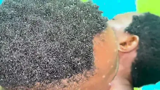 Blacks Only Pre Shoot Shower Time Turned Into Love Making with These Sexy Bi Ebony and Her Man