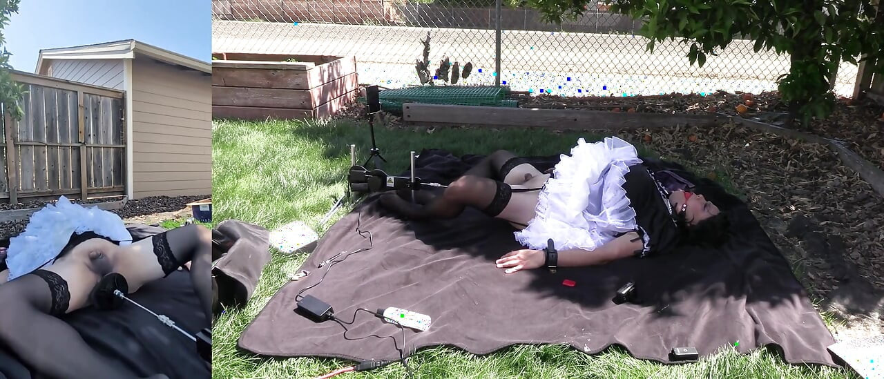 Sissy Maid Candy Gets Fucked by Her Fucking Machine Outdoors - Part 1