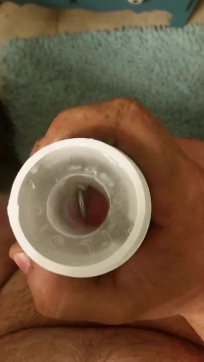pierced cock cum in fleshlight