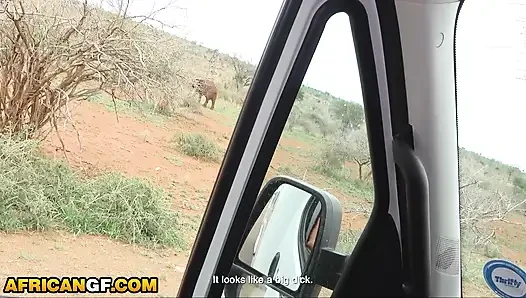 My BLACK GIRLFRIEND acted innocent during the safari... ended up begging for my CUM right after