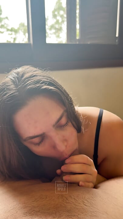 She sucks like a slut until she drinks milk