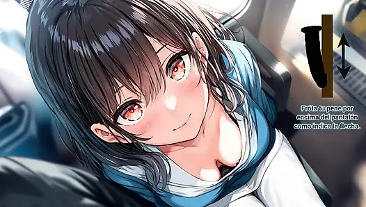 Испанский хентай JOI - шаловливая мастурбирует тебя в японском поезде.