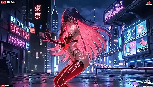 Sensual Cyberpunk Girl in Punk Style – Multiple Hot Scenes
