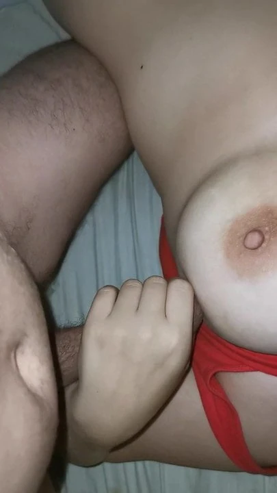 she wanks me and has dildo teasing her pussy with big tits