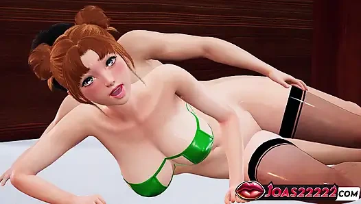 Dicke titten, rothaarige samantha Simpson in 3D Animation Seiten posen sex für nasse muschi, Stehender Posensex mit stöhnen und gefesselter creampie
