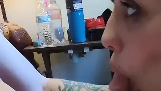 Jizzy J has Cute little whore licks n sucks on my nuts
