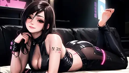Cyberpunk Motorcycle Chick Rendez-Vous at the High Rise Hotel AI