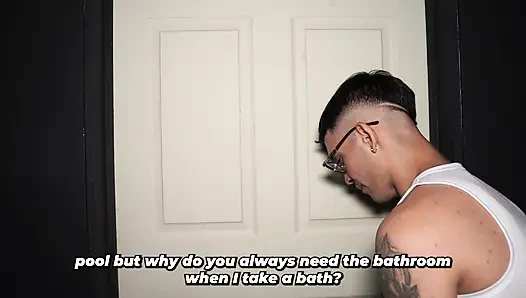 Big-bootied brunette stepmother ends up naked thanks to a prank by her stepson