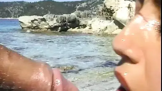A stunning German lady fucking in her ass at the beach