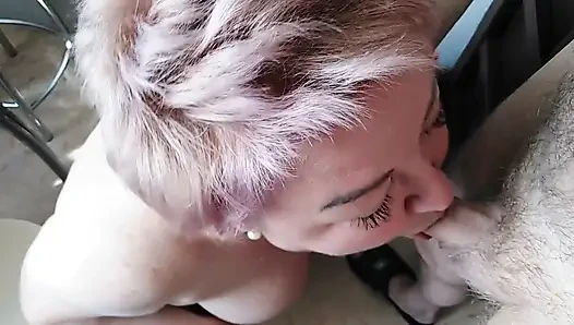Doggy style sex with a fat woman and cum in her mouth 1