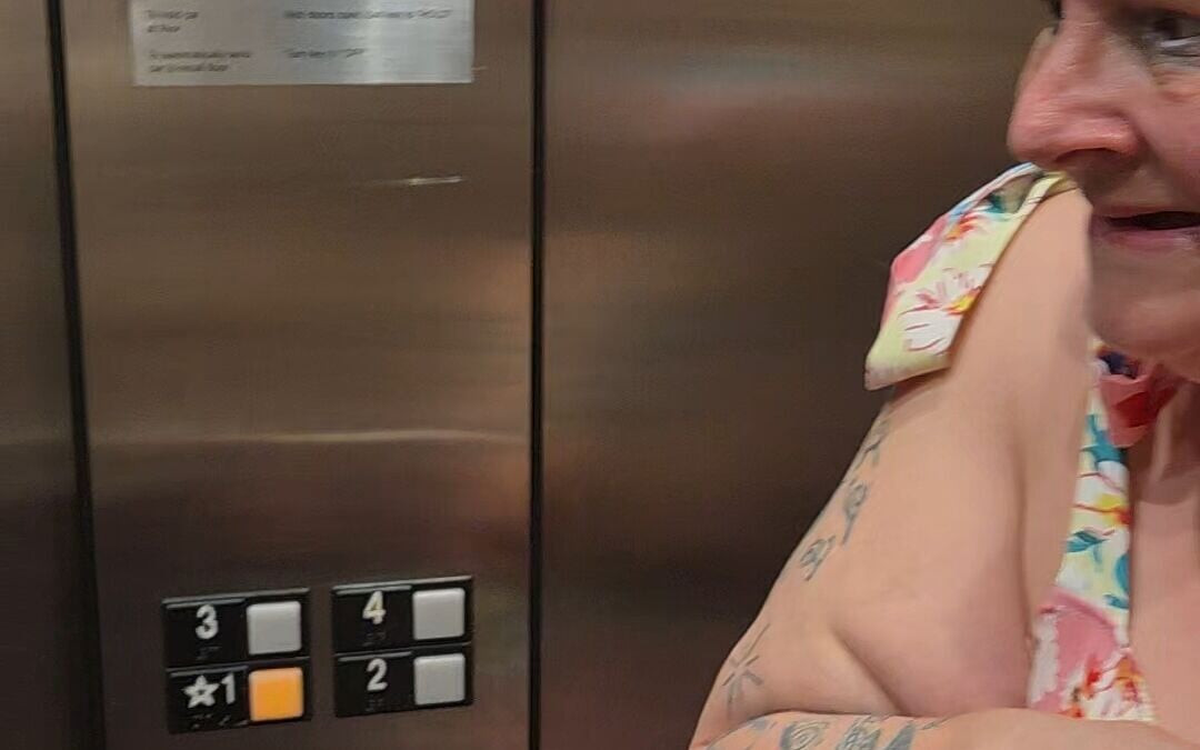 Naughty Elevator Ride Will She Get Caught?