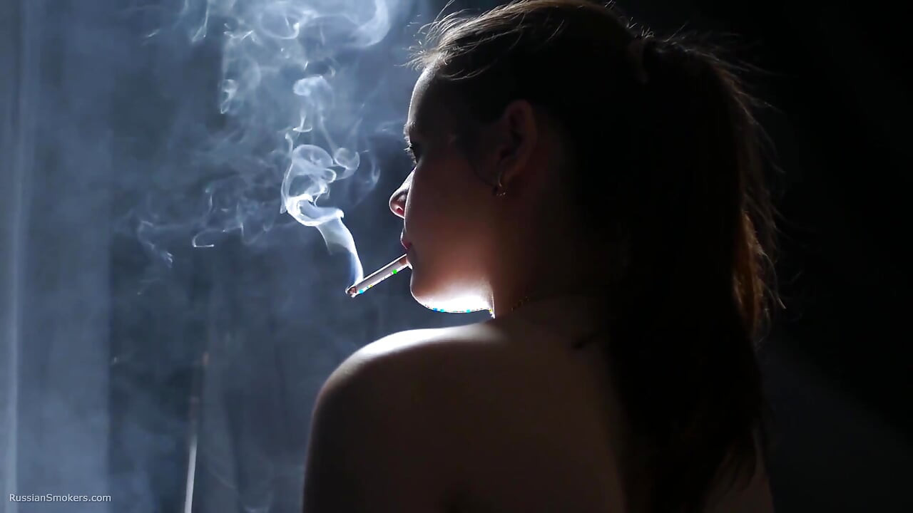 A Little Bit Naked Smoking Girl