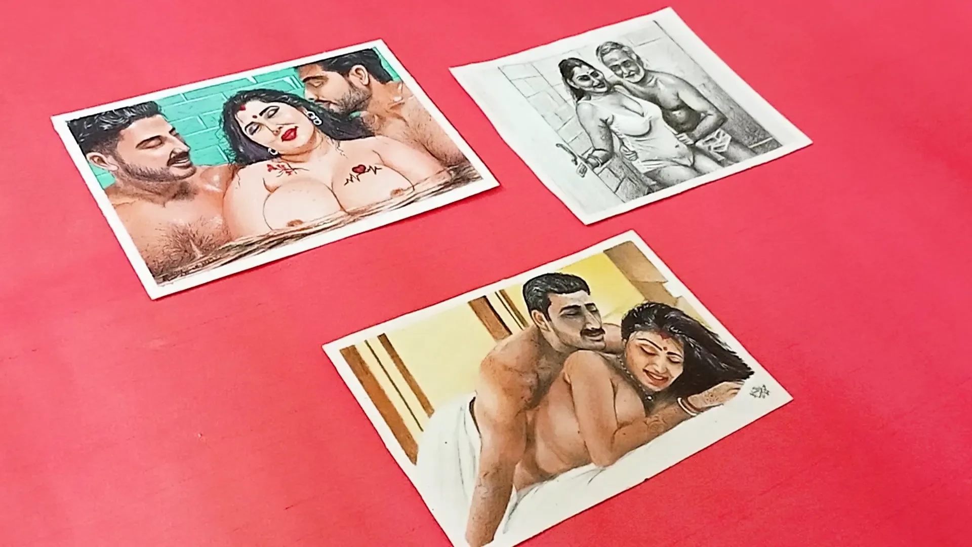 erotic-art-or-drawing-compilation-of-sexy-desi-indian-big-boobed-women
