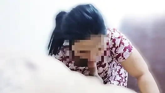 Pregnant wife gives blowjob