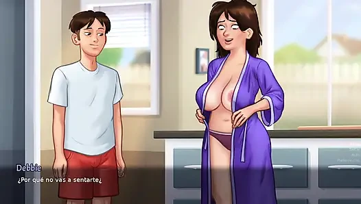 Making love to her stepmother so intense that it leaves her shaking - summertime saga