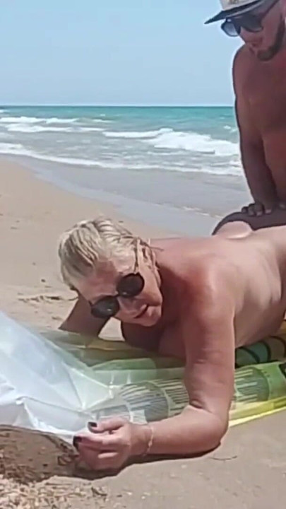 Unforgettable moment from "Again Fuck Stepmom On The Beach"