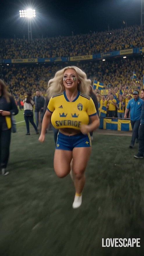 Swedish Pitch Invader Sucks Players Dick On Pitch (AI)