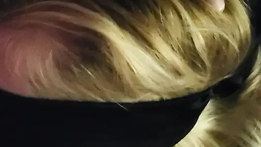 blindfolded girlfriend sucks dick and masturbates