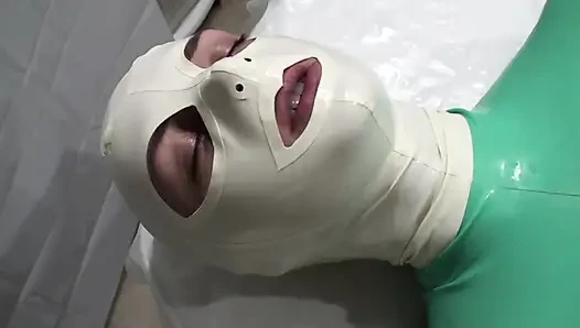 Latex Danielle relaxing in the ambulance
