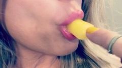Sucking banana