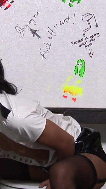 Horny Brunette Slaps Her Fine Ass At The Gloryhole For A Thrilling Doggystyle Nailing | Clip 1