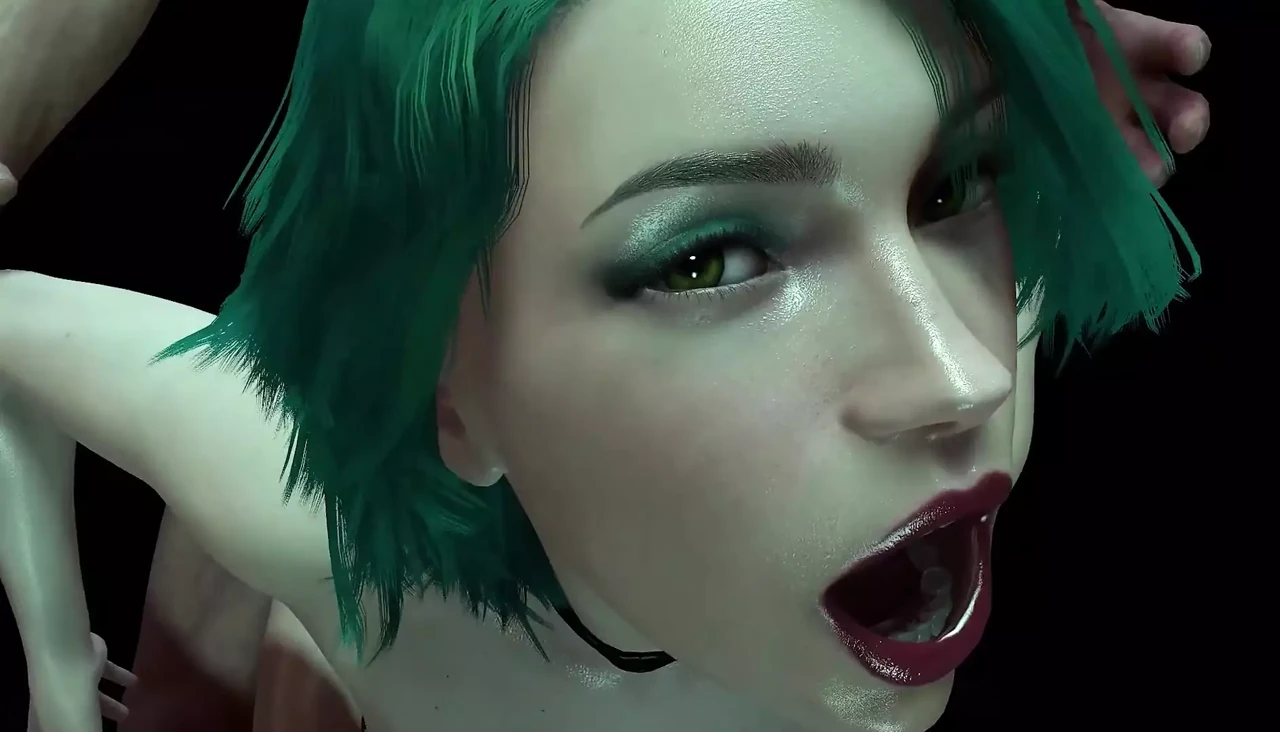 Hot Girl with Green Hair is getting Fucked from Behind: 3D Porn Short Clip