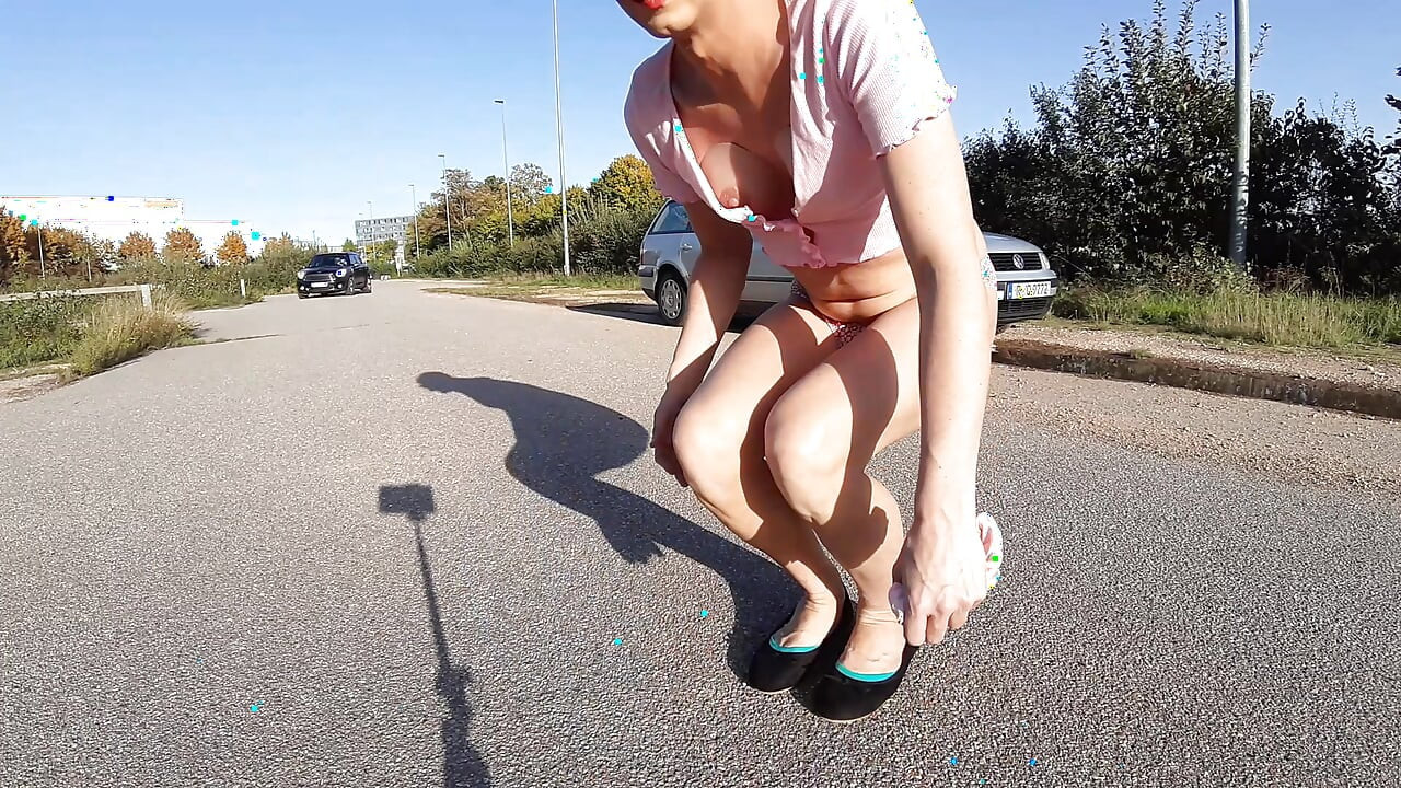 Sunny by the Car