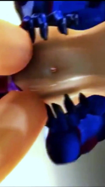 Iconic moment from "Threesome with two big cock monster - Hentai 3D 56"