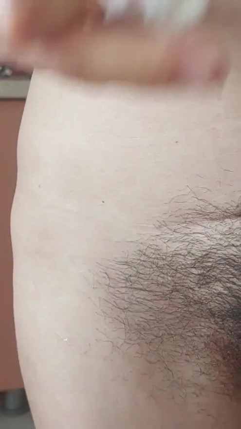 Amateur wife carrot in pussy. Brunette hairy pussy, big tits, big ass. | Clip 1