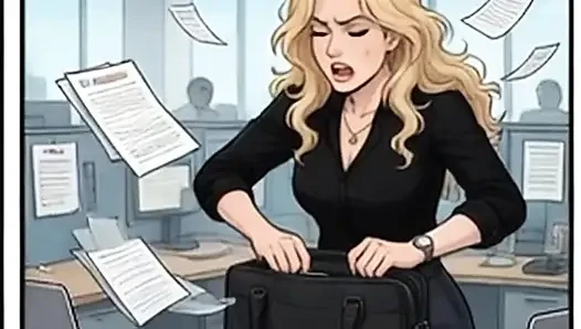 Spicy Cassandra has fun inside office