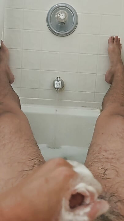 Cleaning Up in the Tub Bathing Solo and Rinsing Off