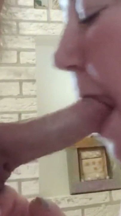 Mother-in-law's hot mouth sucks my cock with a swallow to the balls | Clip 1