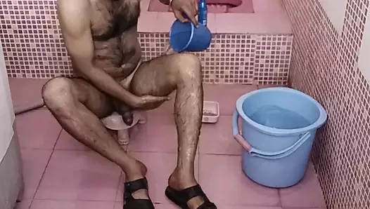 Indian young hairy man enjoy with friends