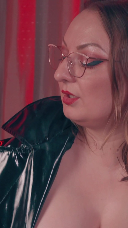 Dominant Handjob Edging Ruined, in Long Leather Gloves - MILF in PVC Raincoat & Leopard Thigh High Boots Controls, CFNM | Clip 1