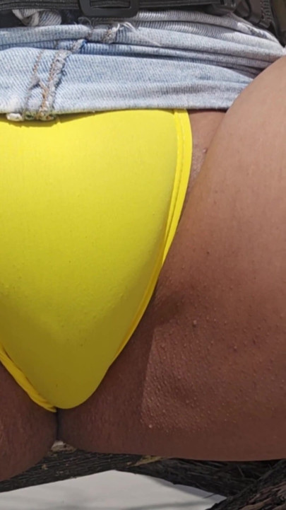 Girl in Brazilian Swimsuit Sitting Wide Opening Showing Her All Over | Clip 3