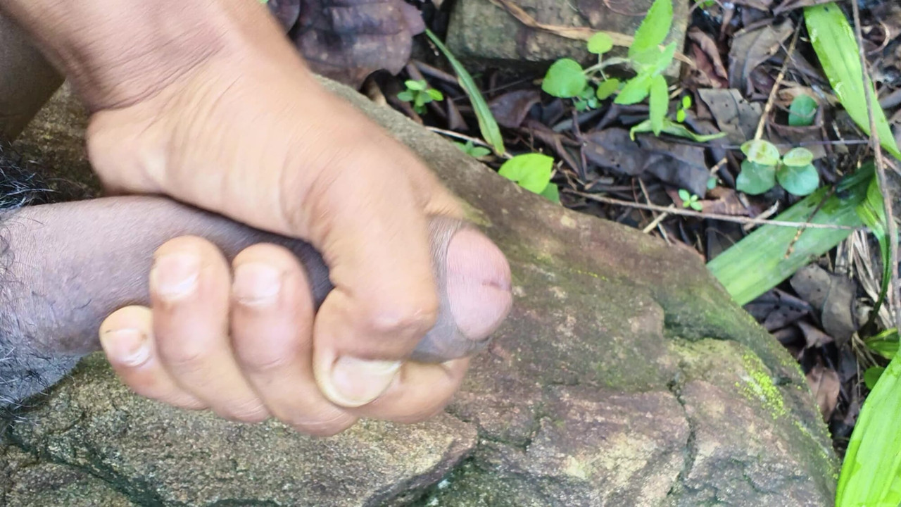 Virgin cock masturbating for the first time in the jungle and filling this incredible .