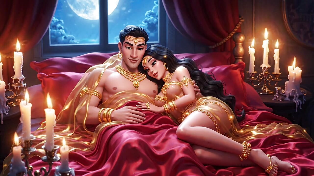 Royal Cartoon Couple Hot Night Passion Compilation - Gold Jewelry Animated Sensual Romance