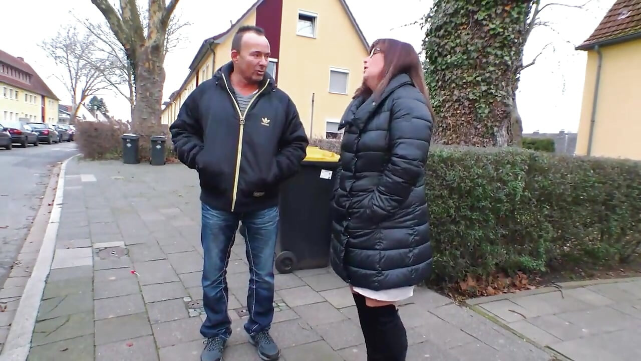 German Milf gets in the car for a good fuck ride with big dick