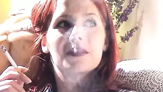 Lovely Redhead smoking