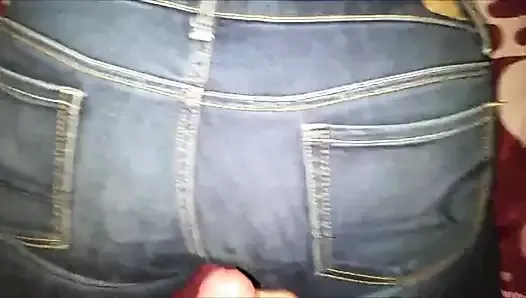 Cum covered ass in AE jeans