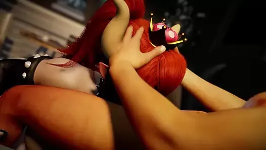 Bowsette Sucking Dick in POV - Super Mario Porn Parody