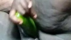 Ebony bbw wife fuck Cucumber and Carrot in DP