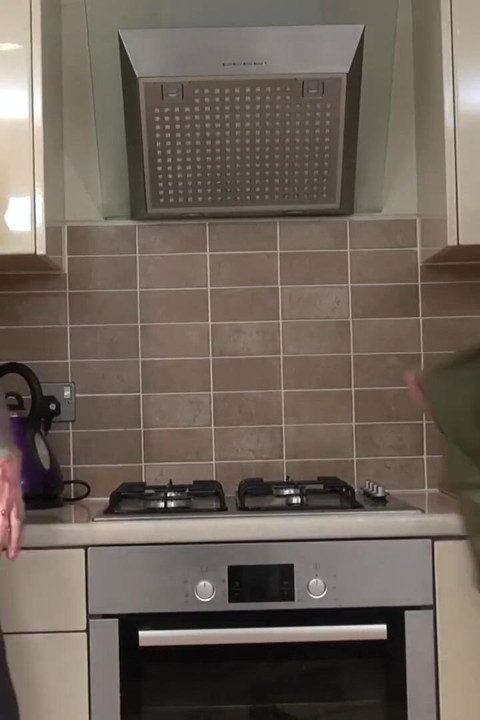 Chubby Ashley R gets fucked from Luke H in the kitchen