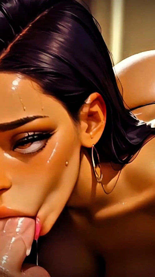 (4K) AI 3D Animated - Hot Latina Interracial Blowjob & Cumshot (AI Visuals X) | Clip 1